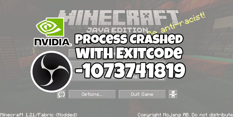 Minecraft Error Process crashed with exit code -1073741819 | Jangro.com ...