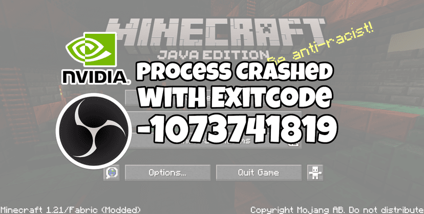 Minecraft Error Process crashed with exit code -1073741819 | Jangro.com ...