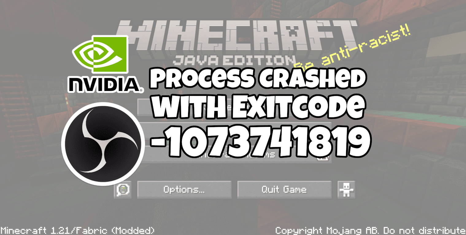 Minecraft Error Process crashed with exit code -1073741819 | Jangro.com ...