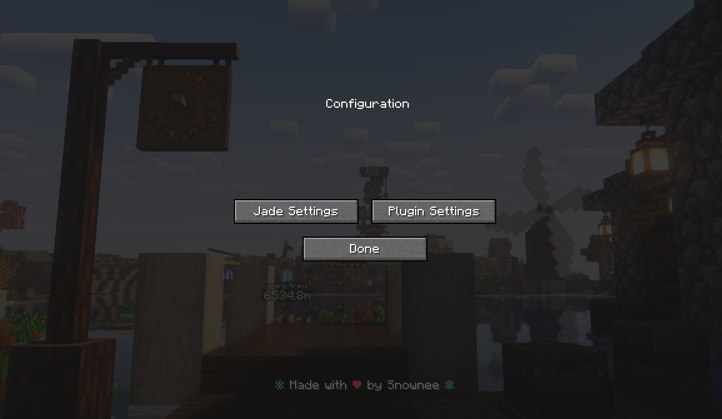 JADE mod settings button interface