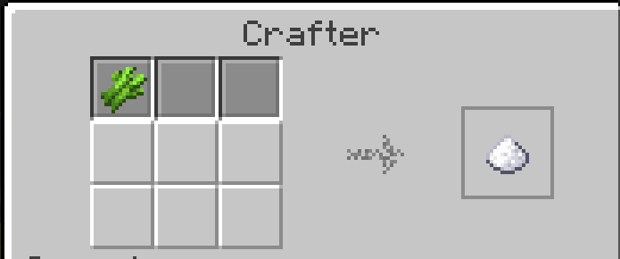 Minecraft crafter showing redstone comparator signal output