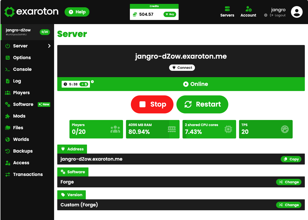 BTH Server Running