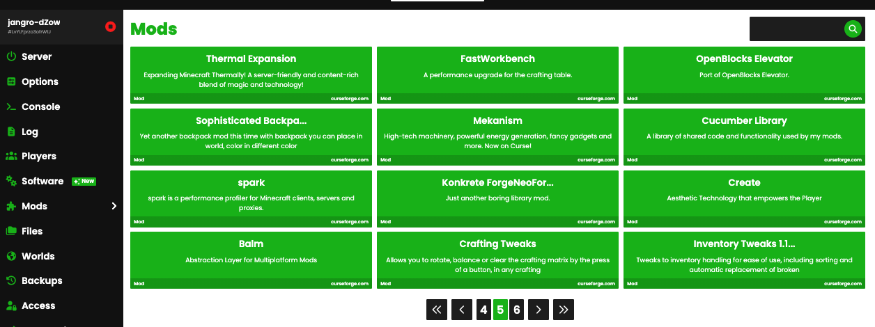 Mods Interface